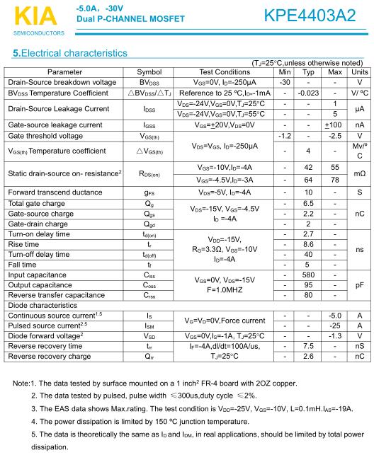 MOS管-5A-30V KPE4403A2