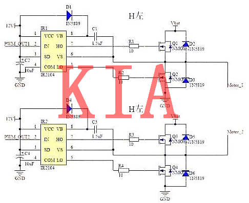 MOS管，H橋，驅(qū)動(dòng)電路圖