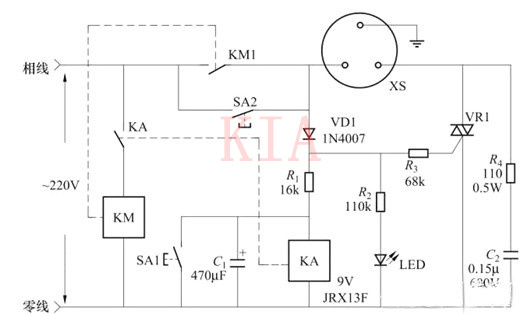 【實用】停電自鎖的電源開關(guān)電路圖-KIA MOS管