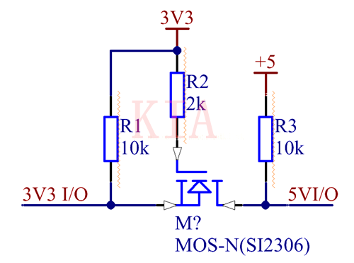 【實用電路】N溝道MOS管做電平轉換-KIA MOS管