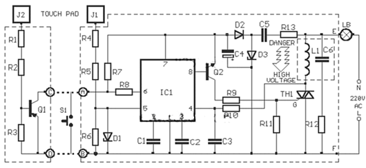 觸摸延時開關電路